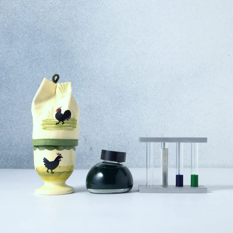 Kakimori Colour specimen 226 German egg cup, soft sage green fountain pen ink