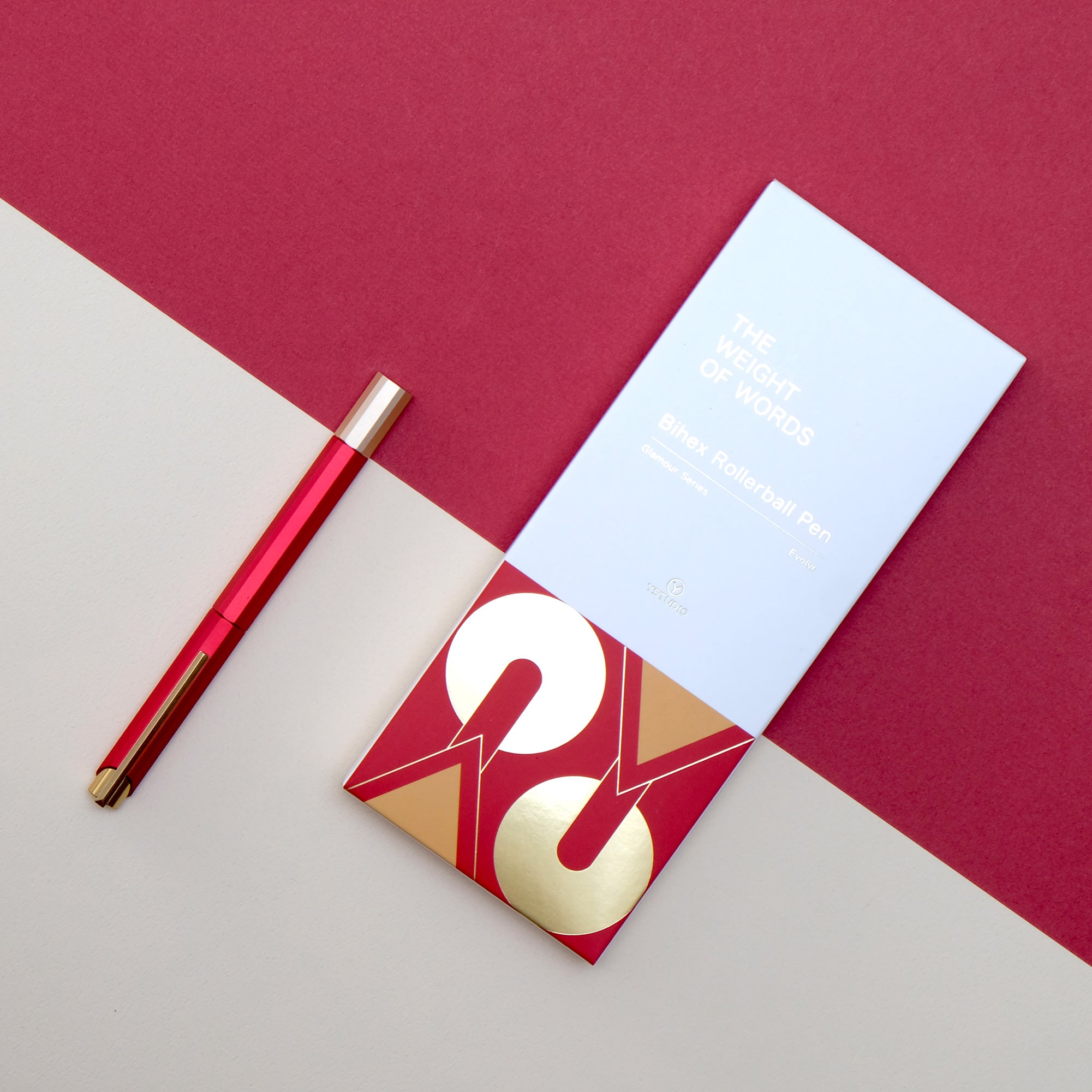 Glamour Evolve - Bihex Rollerball Pen (Marsala)