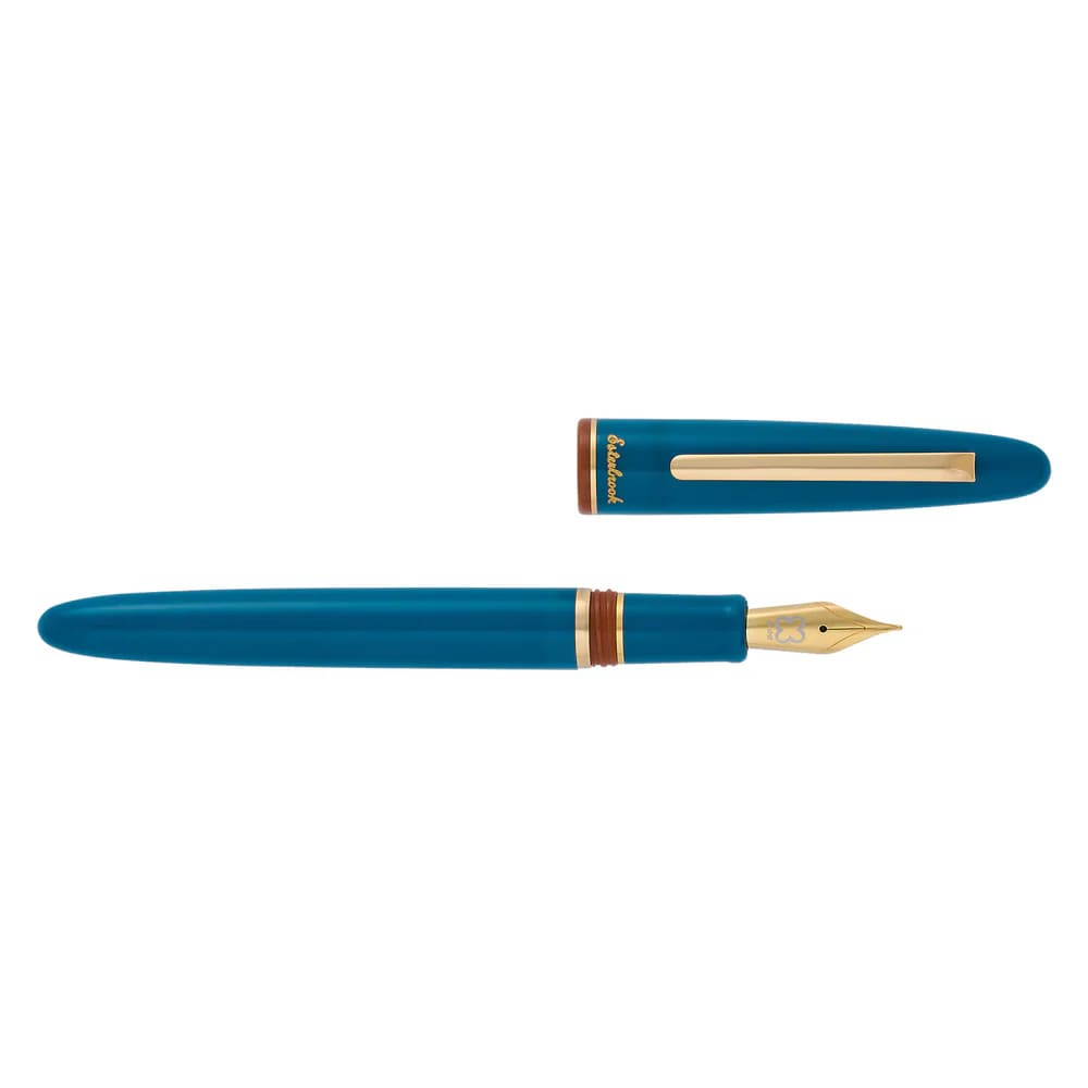 Back to the Lands Estie Fountain Pen / Funky Lake / Gold Trim - EF