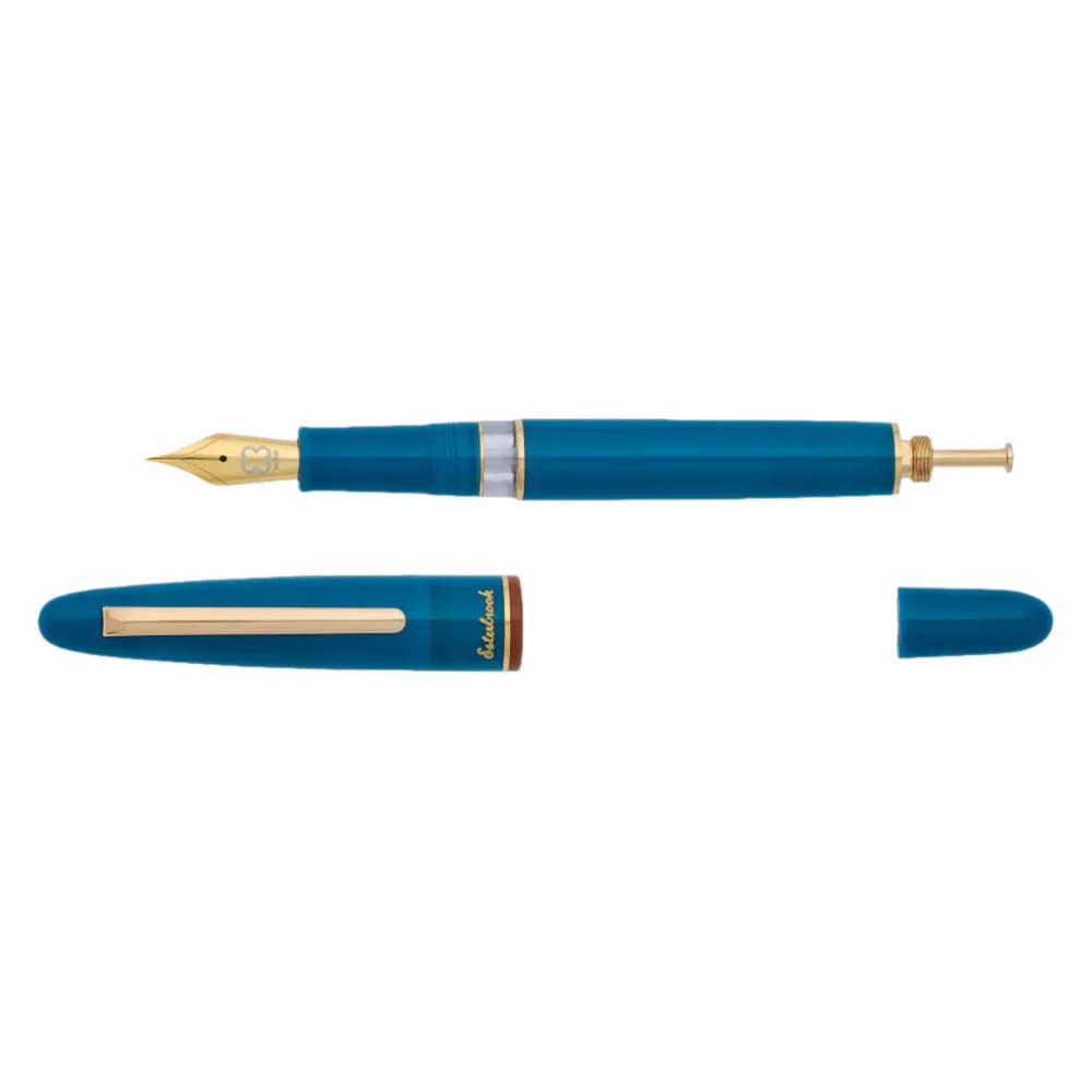 Back to the Lands Estie Fountain Pen / Funky Lake / Gold Trim / Piston Filler - F