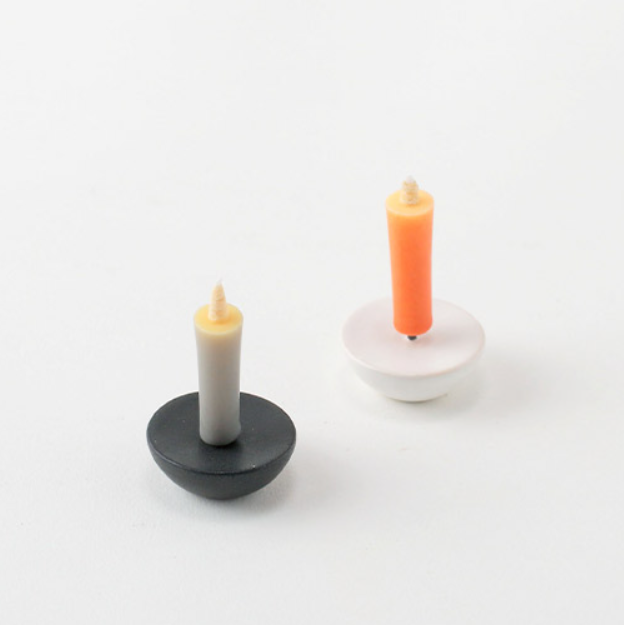 Colorful Rice Wax Candle Earth Colors Gift Set with one ceramic circular candle holder white