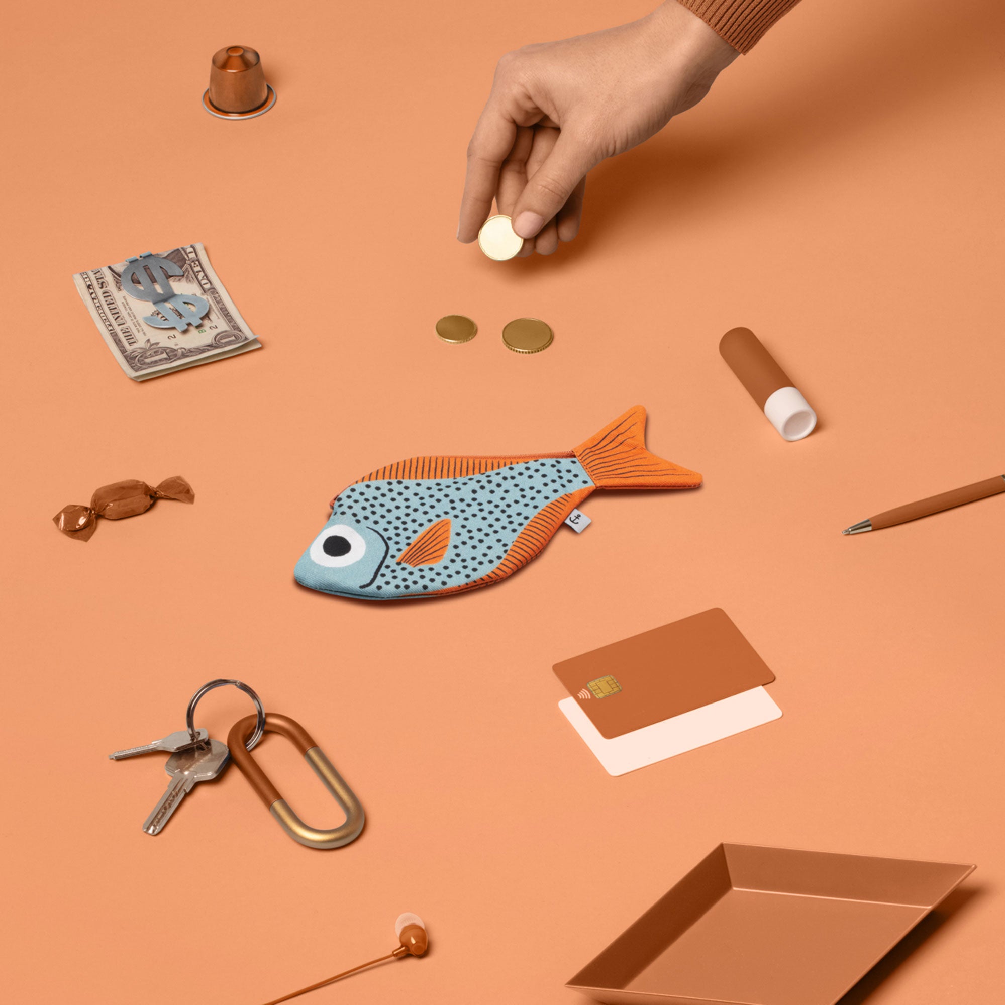 Sweeper fish - Aqua (purse)