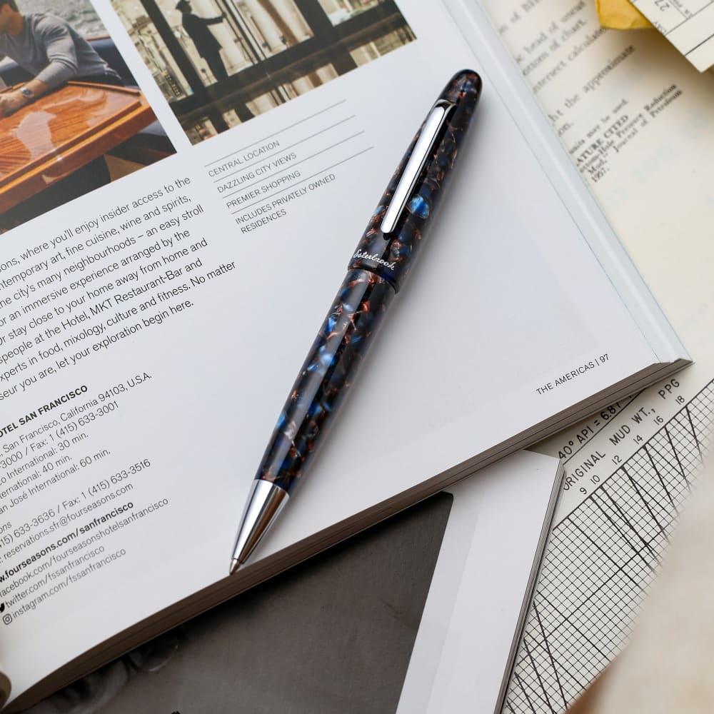 Estie Nouveau Blue Palladium Trim Ballpoint pen - Ballpoint