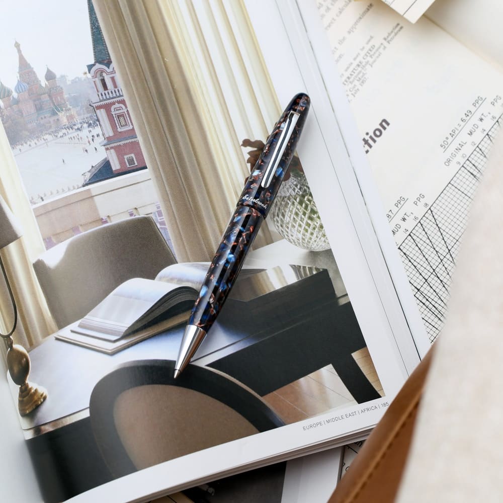 Estie Nouveau Blue Palladium Trim Ballpoint pen - Ballpoint