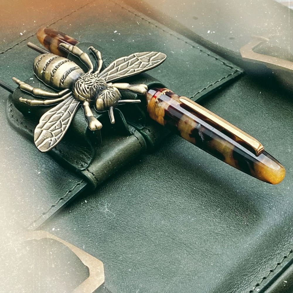 Estie tortoise - Gold Trim fountain pen - Custom Needle