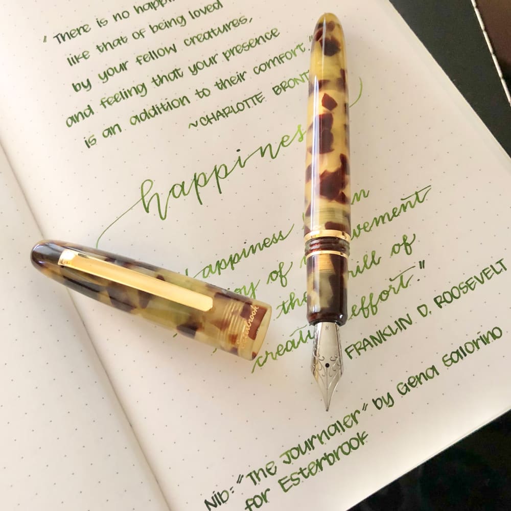 Estie tortoise - Gold Trim fountain pen - Custom Needle