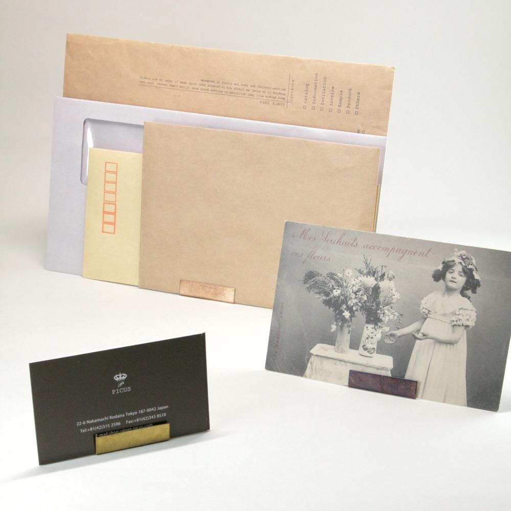 Letter & photo stand - Solid brass