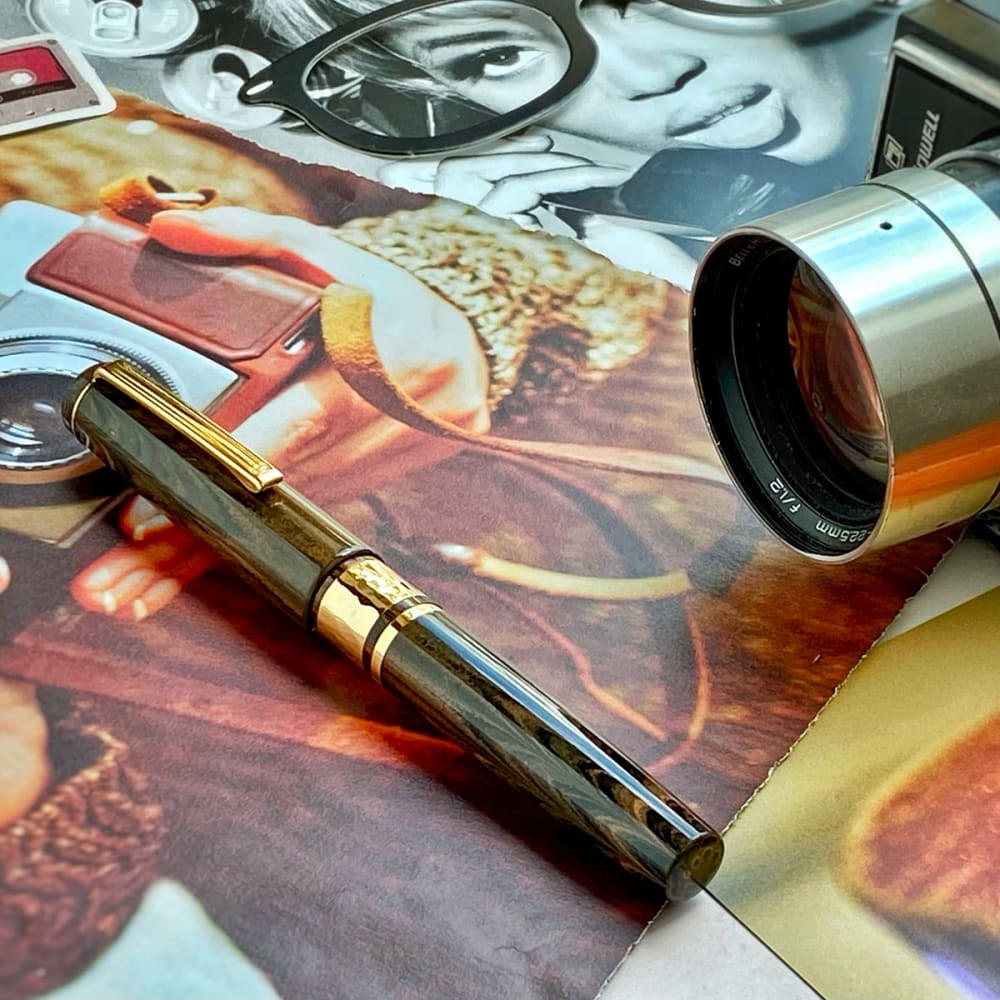 Model J Antique Rose Ebonite with Gold trim - Fountain Pen