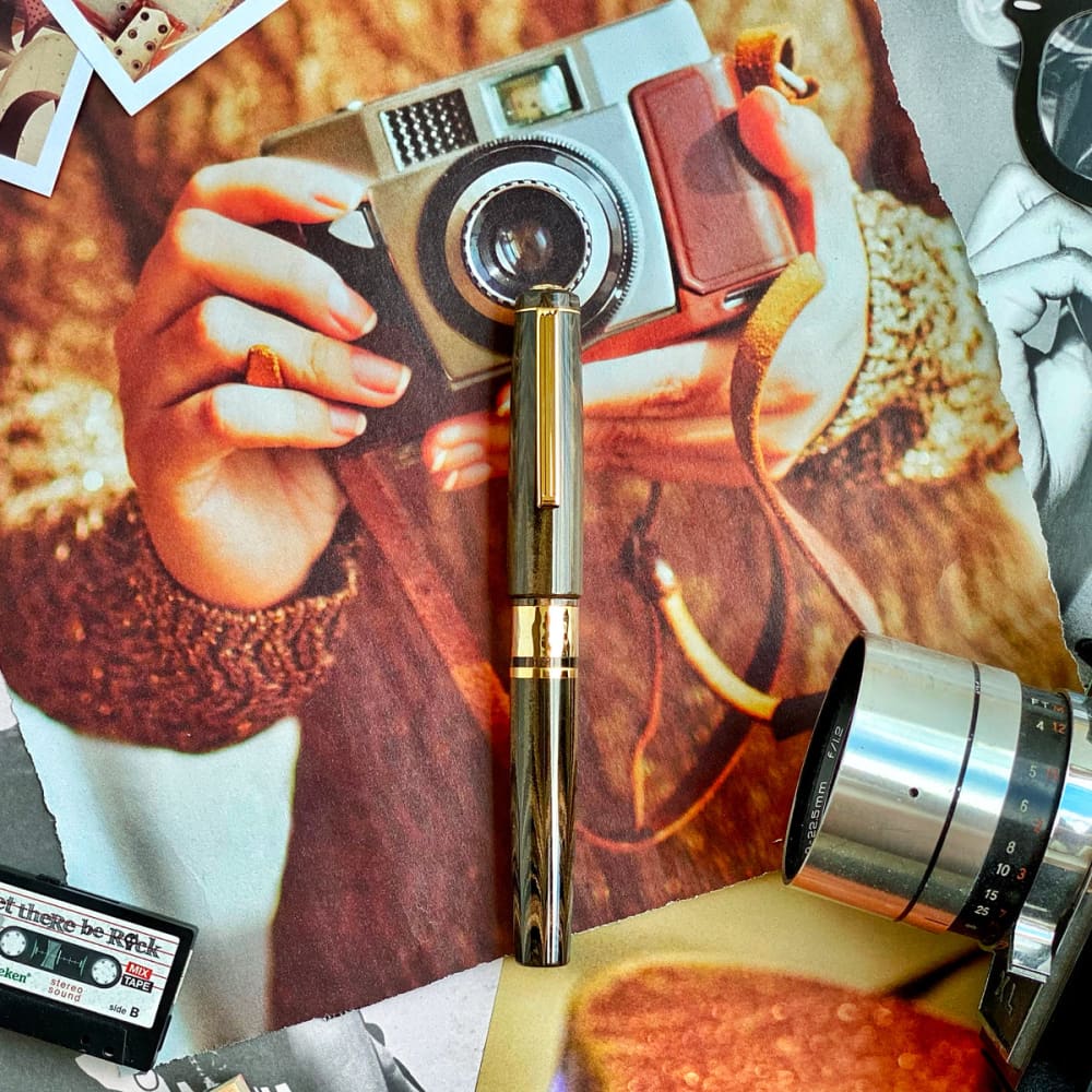 Model J Antique Rose Ebonite with Gold trim - Fountain Pen