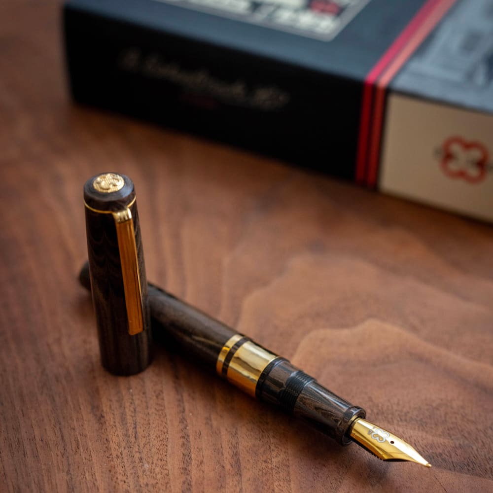 Model J Antique Rose Ebonite with Gold trim - Fountain Pen