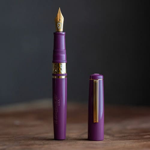 Model J Blackberry Ebonite with Gold trim - Broad - FOUTAIN