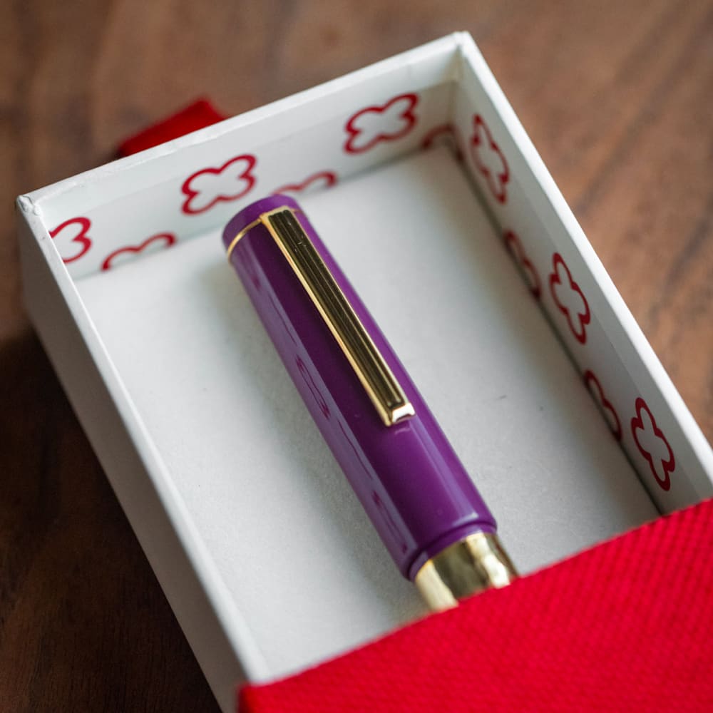 Model J Blackberry Ebonite with Gold trim - Fine - FOUTAIN