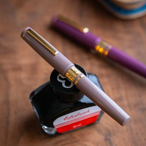Model J Violet Ebonite with Gold trim - Fine - Fountain Pen