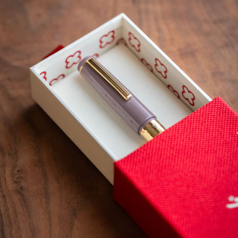Model J Violet Ebonite with Gold trim - Fine - Fountain Pen