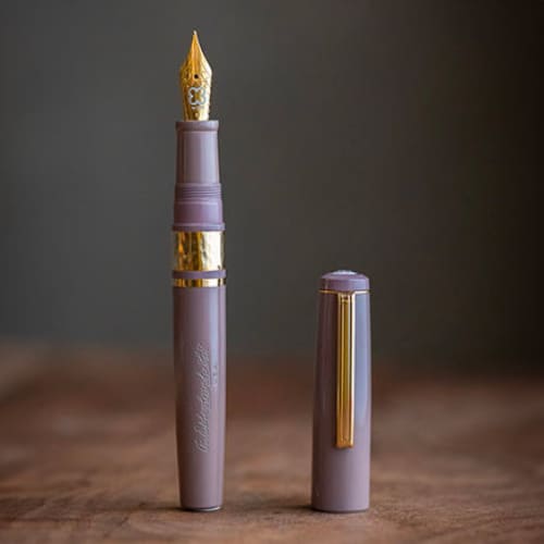 Model J Violet Ebonite with Gold trim - Fine - Fountain Pen