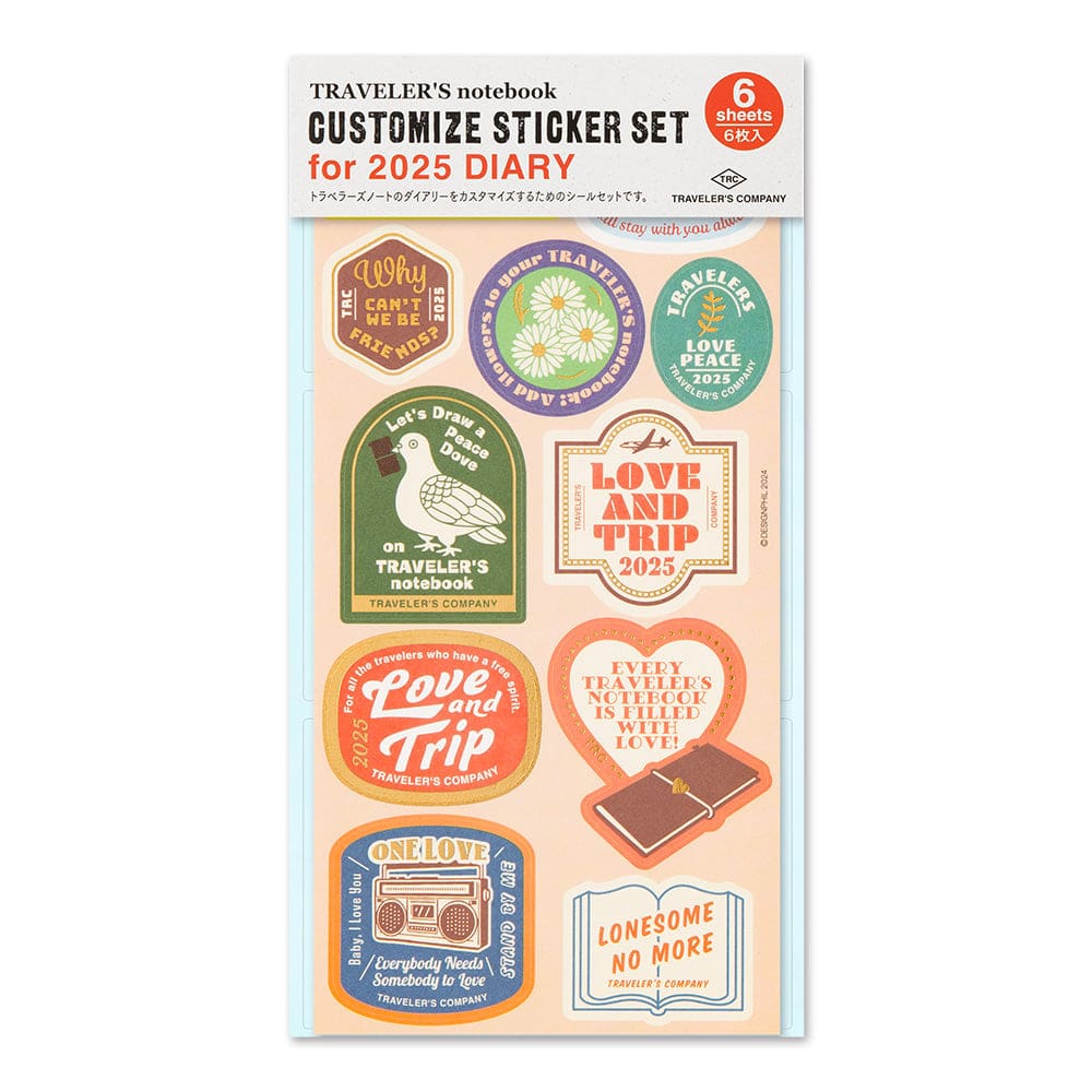 TRAVELER’S notebook Customized Sticker Set for Diary 2025
