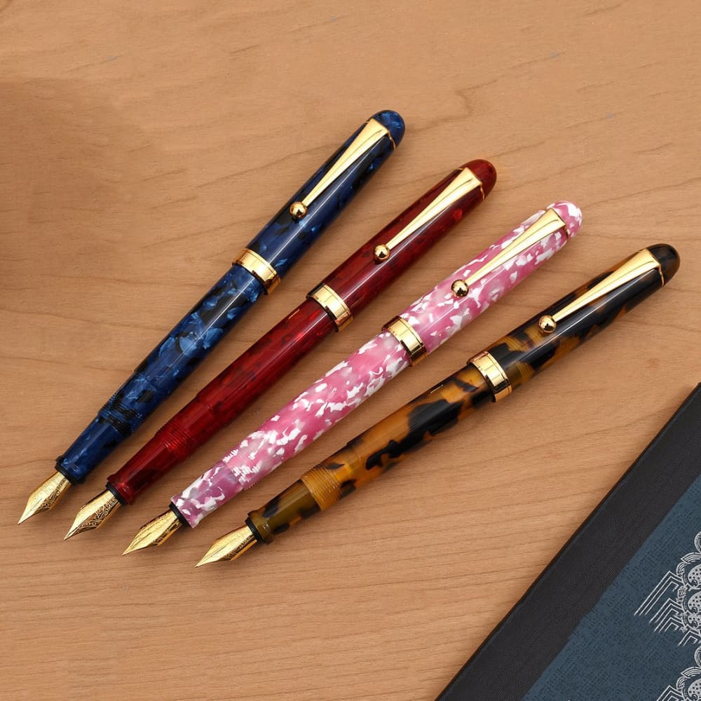 Acetate Red Marble Fountain Pen - Fountain Pen