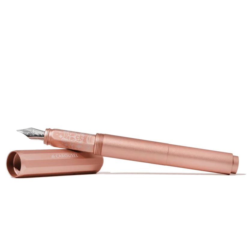 Aluminum Carousel - Rose Petal Plush - Medium - Fountain Pen