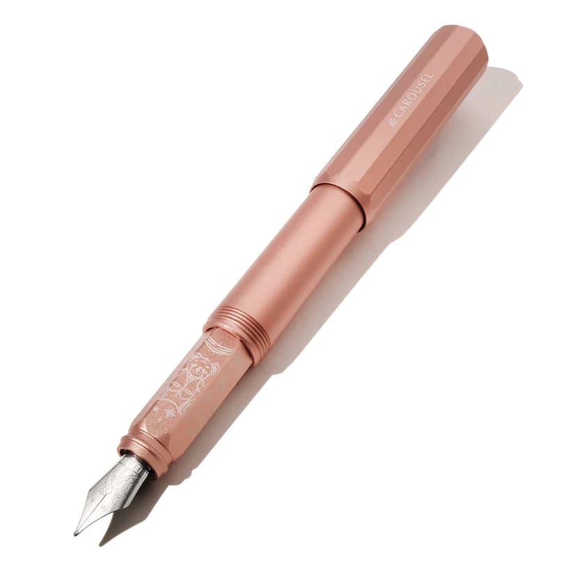 Aluminum Carousel - Rose Petal Plush - Medium - Fountain Pen