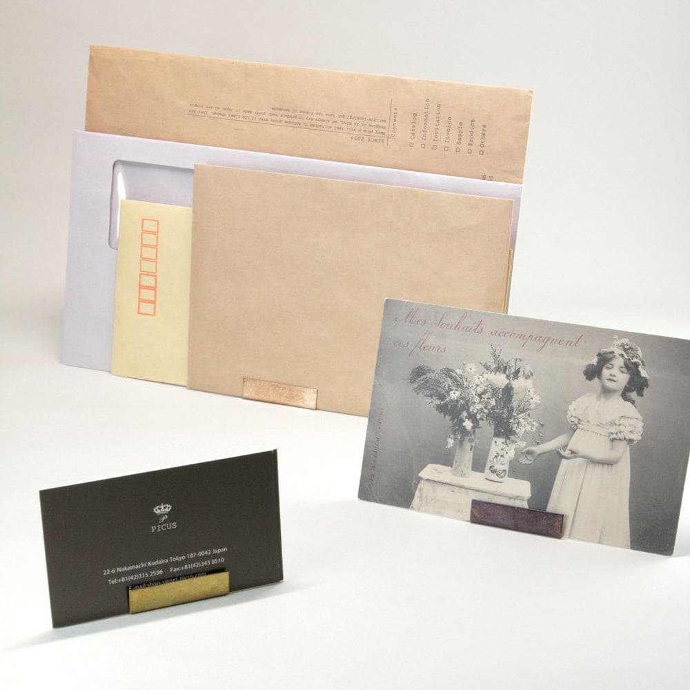 Letter & photo stand - Solid brass