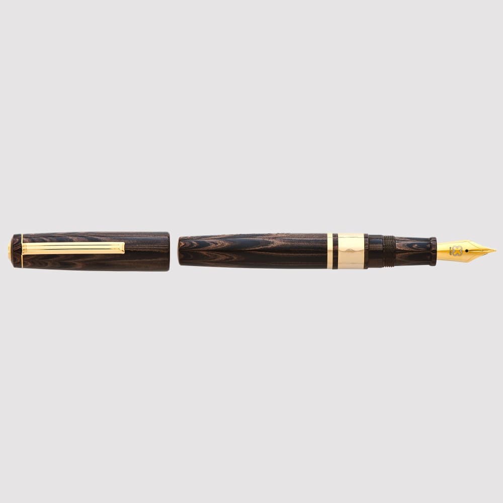 Model J Antique Rose Ebonite with Gold trim - Broad