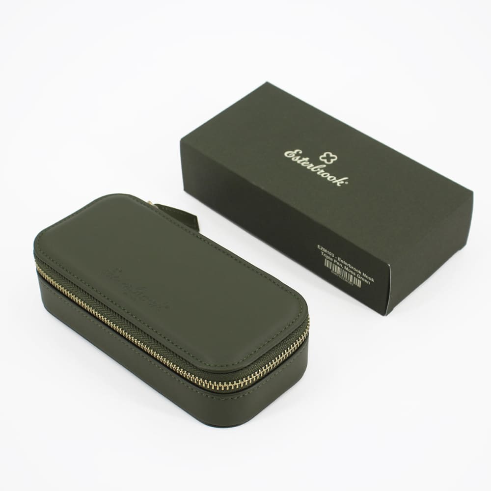 Moss Green Nook - Three Pen Case - Pen Case