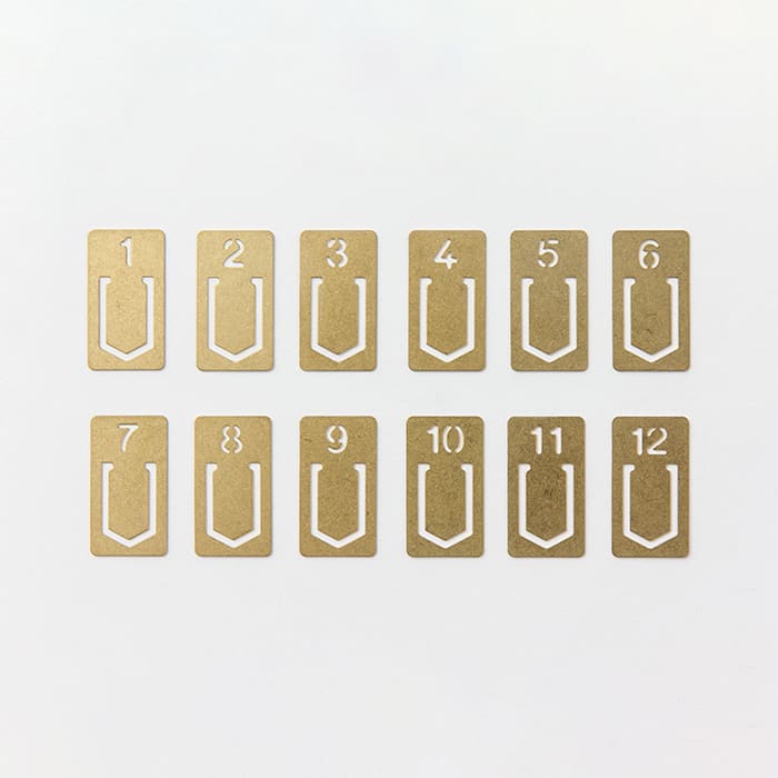 Numbered Brass Clip Set