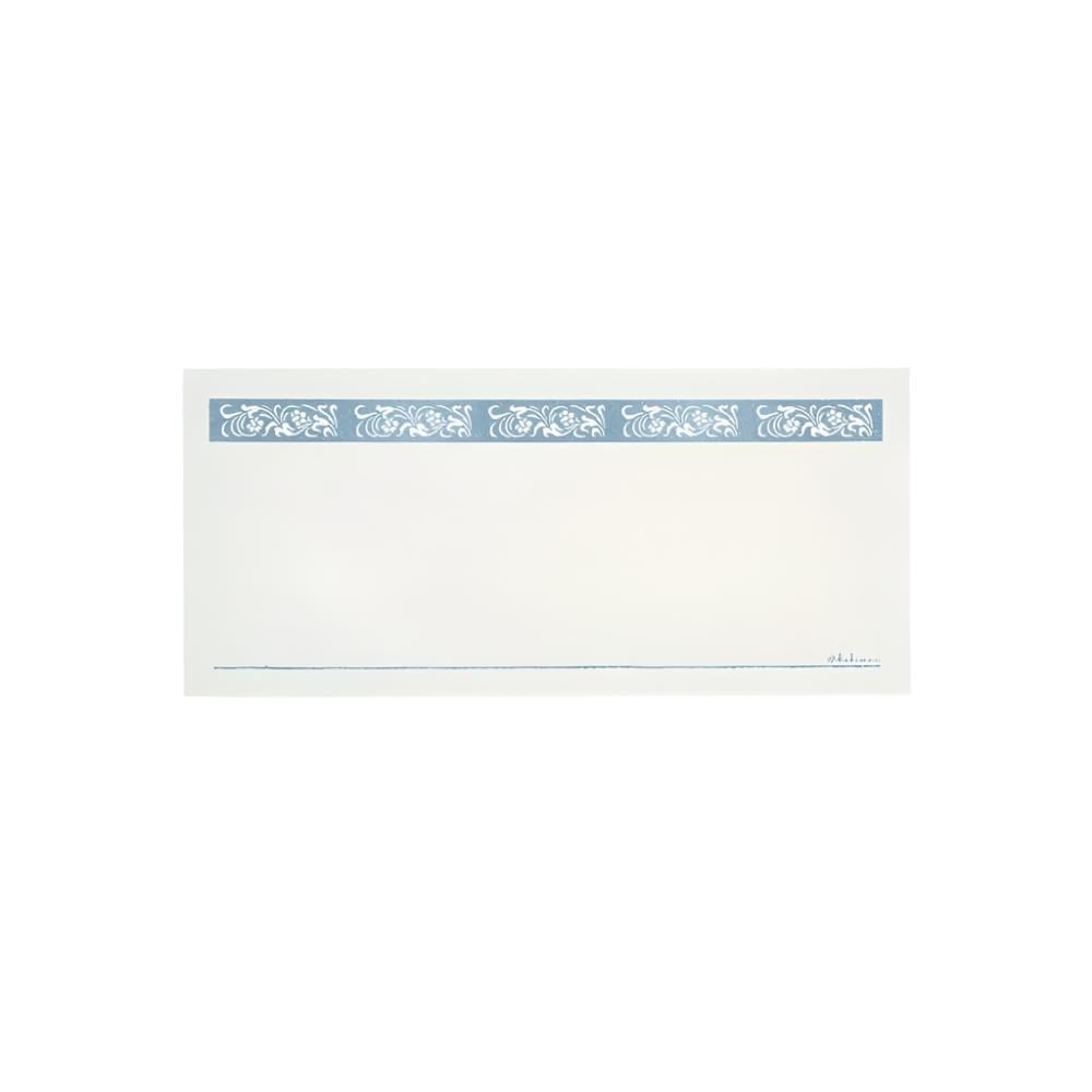 Single note Floral Blue grey - Letter and Envelope