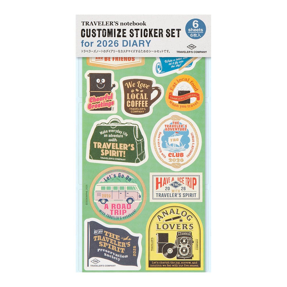 TRAVELER’S notebook Customized Sticker Set for Diary 2026
