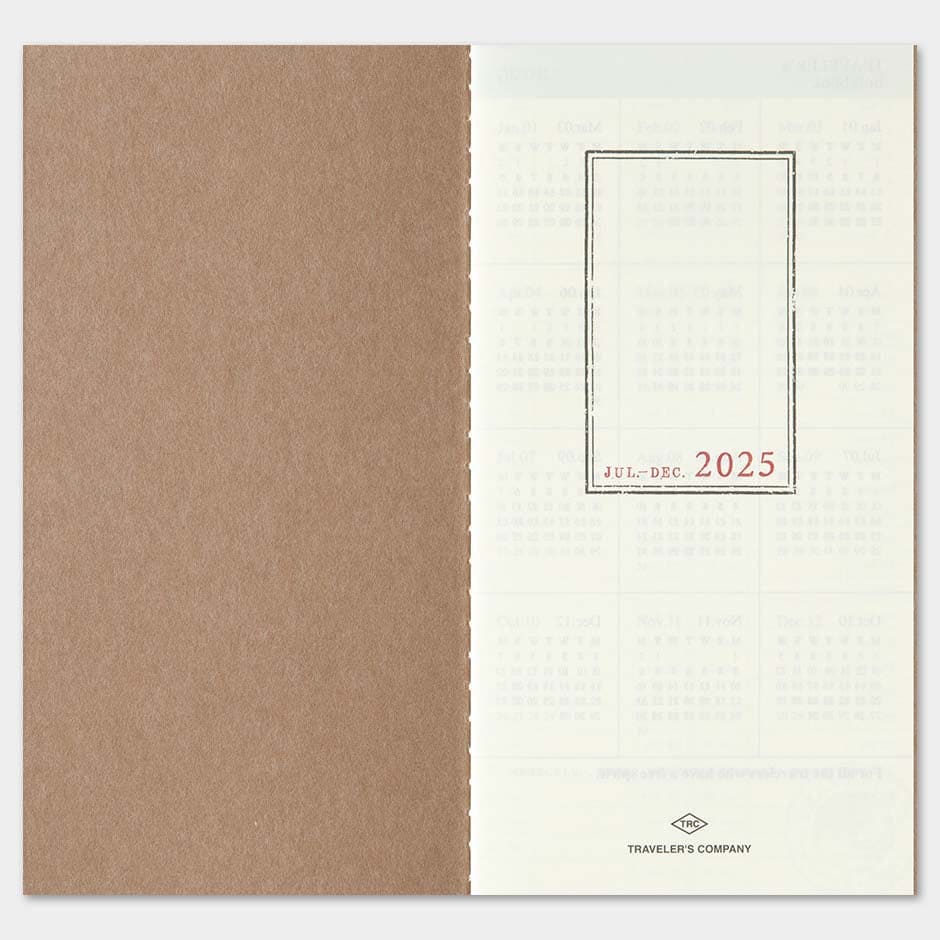TRAVELER’S notebook Diary 2025 Weekly + Memo Second Half